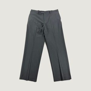 AXIST Mens Premium Wool Blend Flat Front Dress Pants Charcoal Grey 36/32 NEW